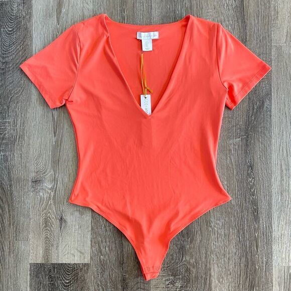 NWT House of Harlow 1960 Pink Bodysuit - Size: Large - Picture 1 of 8